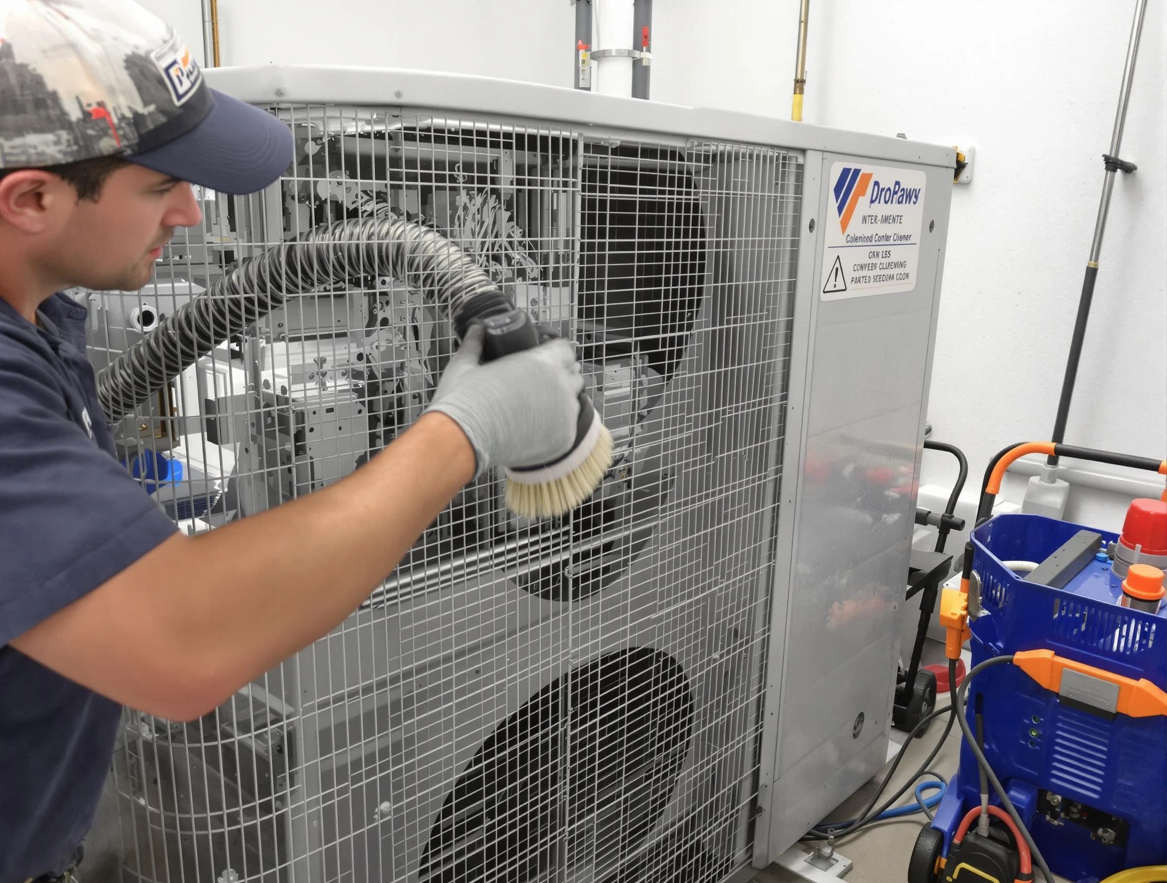Brighton Air Duct Cleaning specialist performing precision AC coil cleaning for improved system performance in Brighton