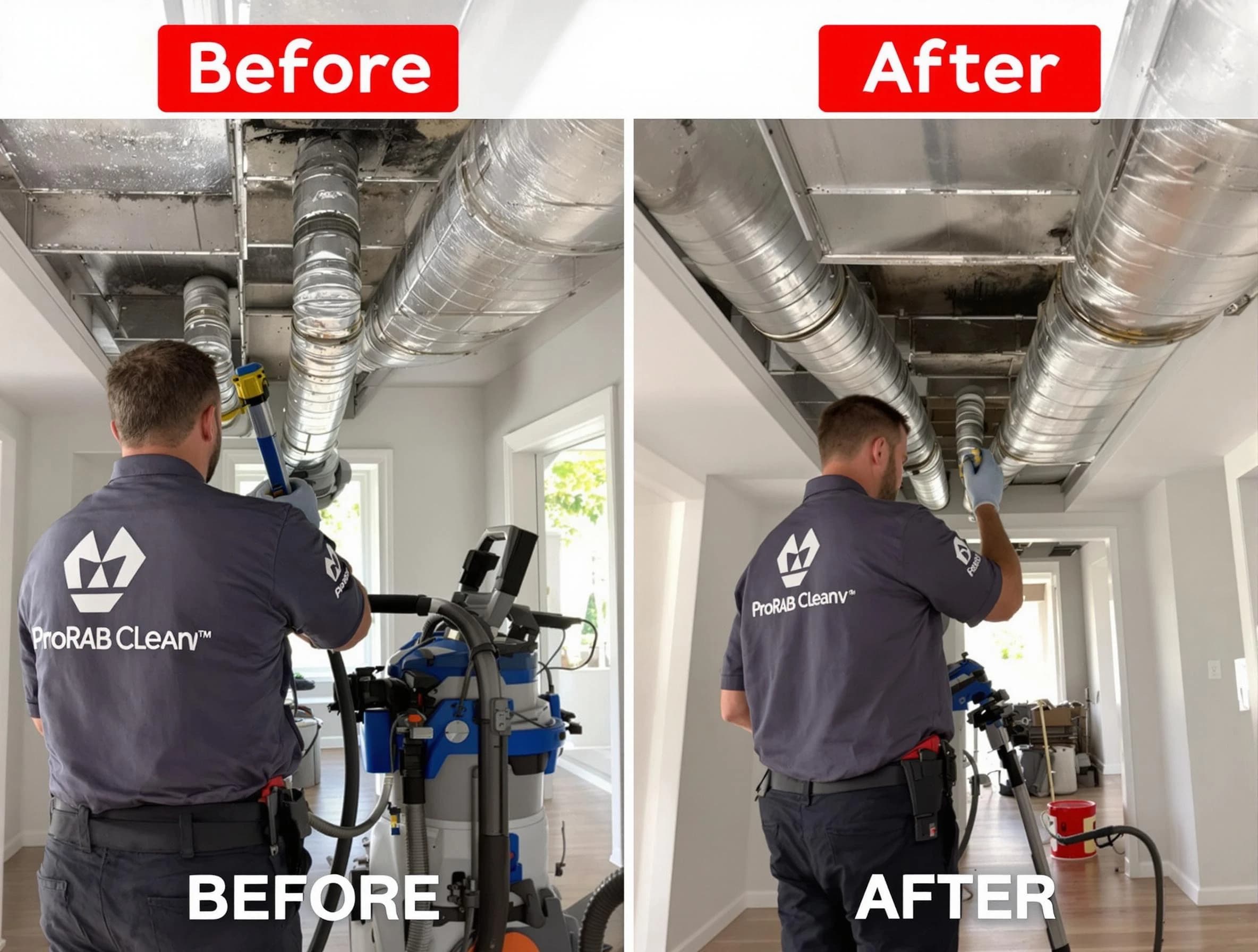 Brighton Air Duct Cleaning expert performing thorough residential duct cleaning in a Brighton home